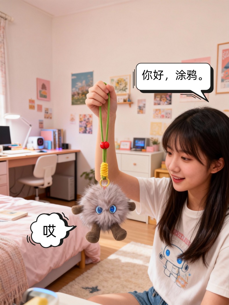 AI intelligent emotional companionship plush toys, robot dolls, bags, mobile phones, pendants, trendy and high-end small accessories pic 2