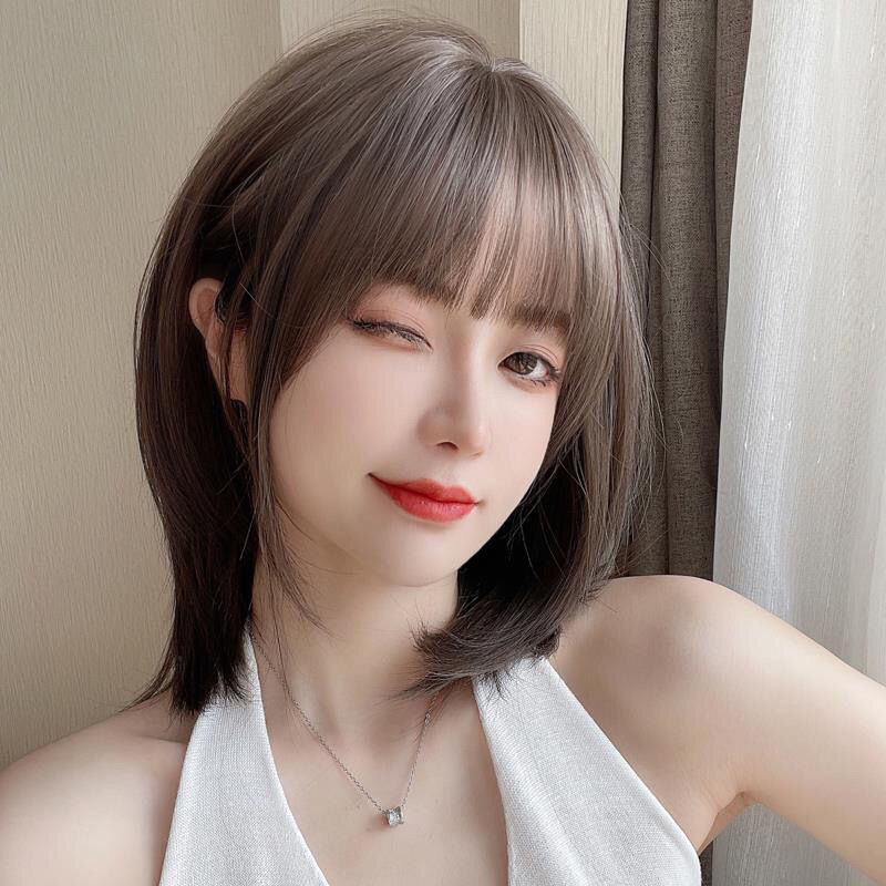 Wig short hair female summer net red long hair Bob full head set hair natural simulation wig set full figure