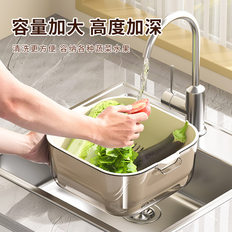 沥水篮/餐具/塑料篮子/欧式份数盆/透明沥水篮细节图