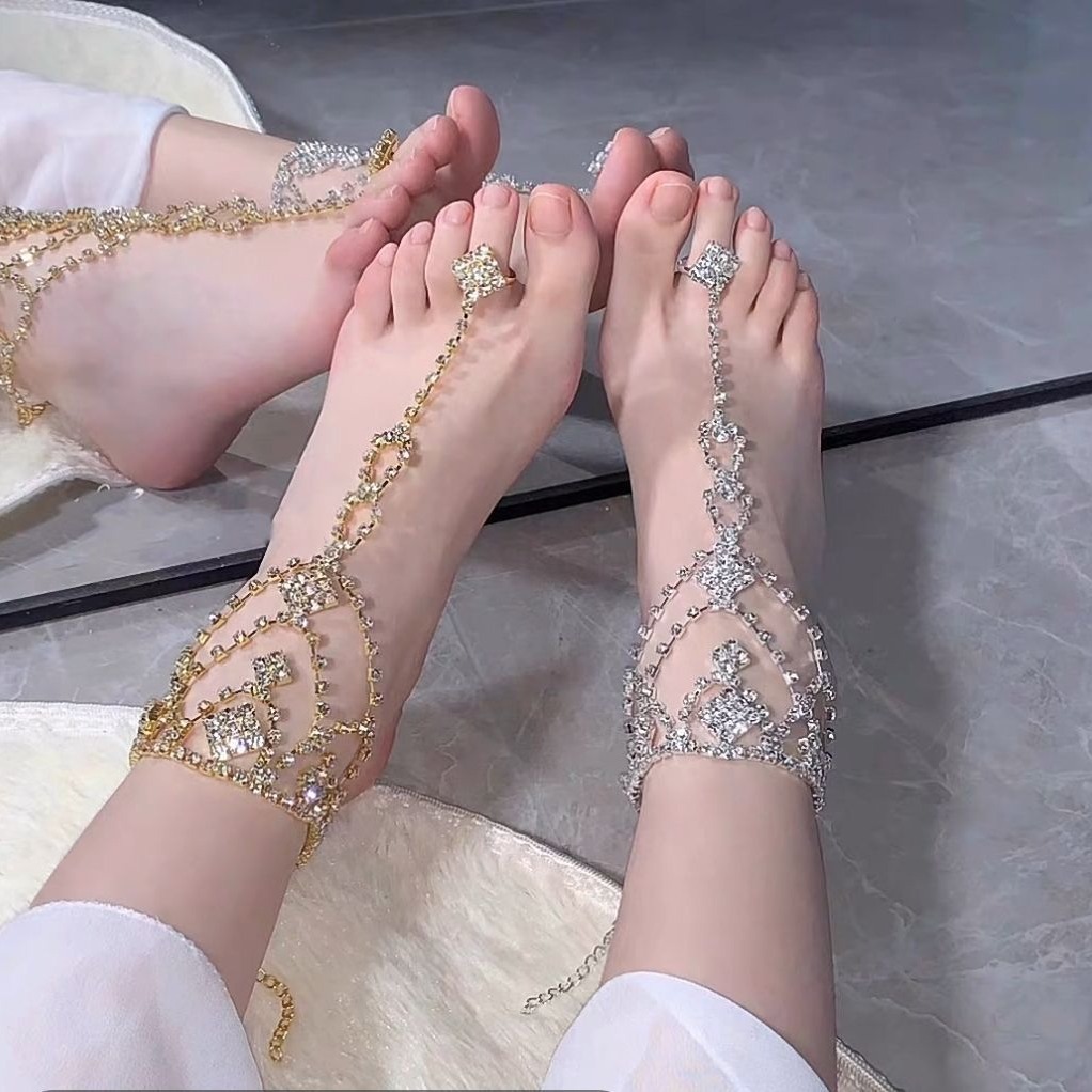 异域风情复古时尚多层流苏脚链女 金属链条脚背链 cos宫 廷风足饰图