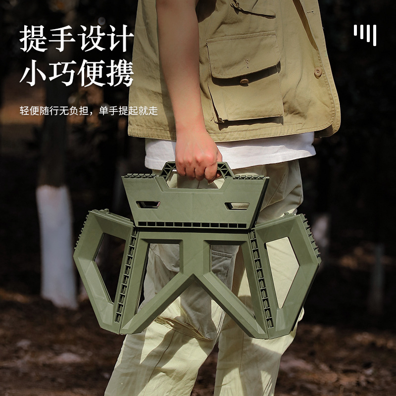 Outdoor Portable Folding Stool Mazar Square Stool Camping Hand Plastic Stool Small Stool Shoe Stool Children's Fishing Stool Application Scenario