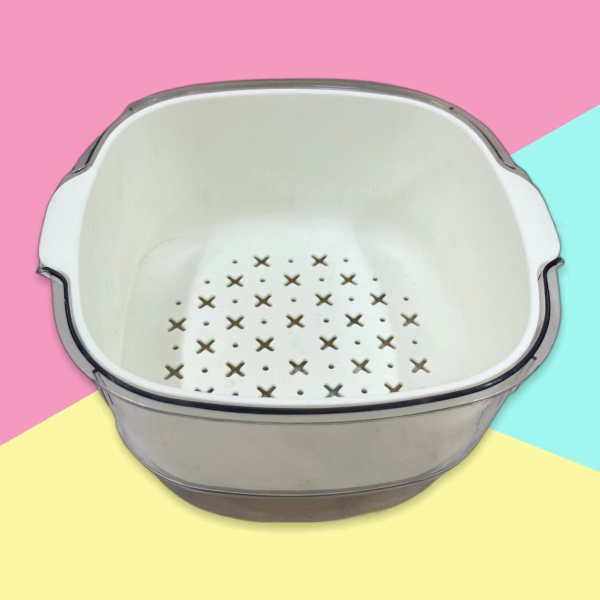 家用多功能沥水篮双层 厨房洗菜篮子现货加厚塑料滤水篮水果沥水详情图5