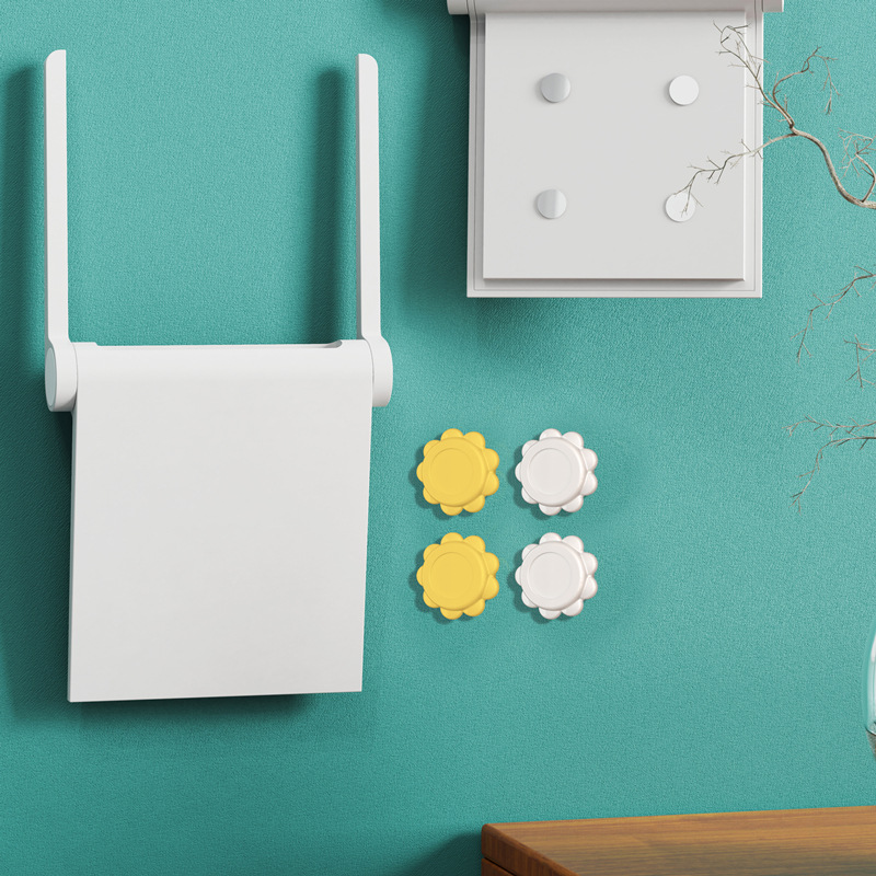 Wholesale creative no-drilling strong magnetic hook, magnetic no-trace adhesive hook, power strip parts, magnetic wall hook Specification image