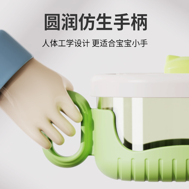 Baby food bowls, anti-drop, children's bowls with handles, baby bowls for convenient going out, wholesale of rice bowl tableware for kindergartens Specification image