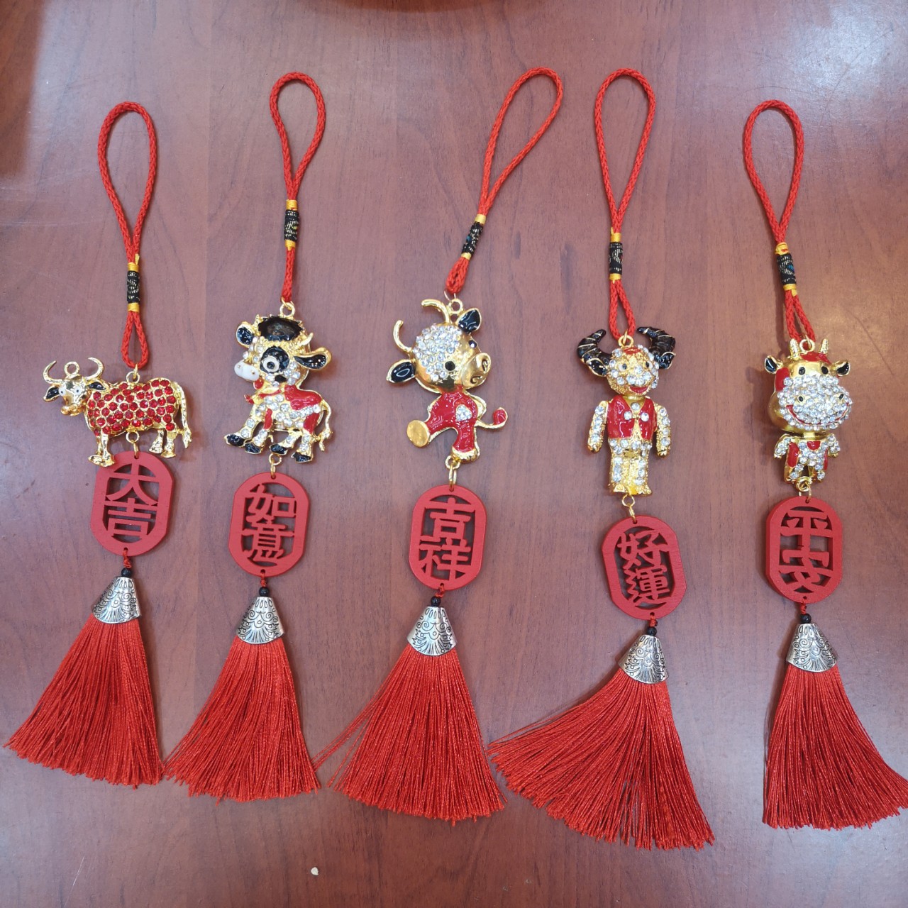 New New Year Zodiac Ox Wooden Brand Ox Activity Gift Bell Wind Chimes Gift Decoration Gift Pendant