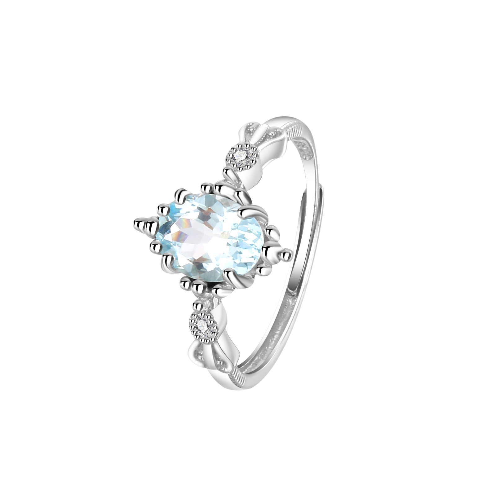 خواتم فضية طازجة من اللون الفضي الطبيعي S925 Item Picture