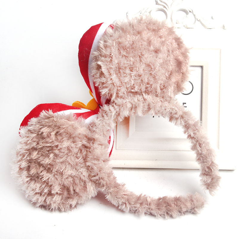 Three-Dimensional Bow Plush Headband Cute Bear Hair Card Female Korean Net Red Son Sweet Super Shirley Rose Headband Specification drawing