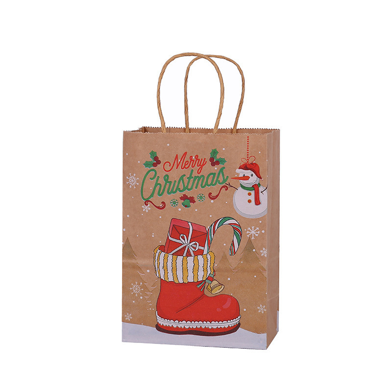 Wholesale of Christmas gift handbags, Christmas Eve candy gift paper bags, apple kraft paper packaging bags from manufacturers Item Picture