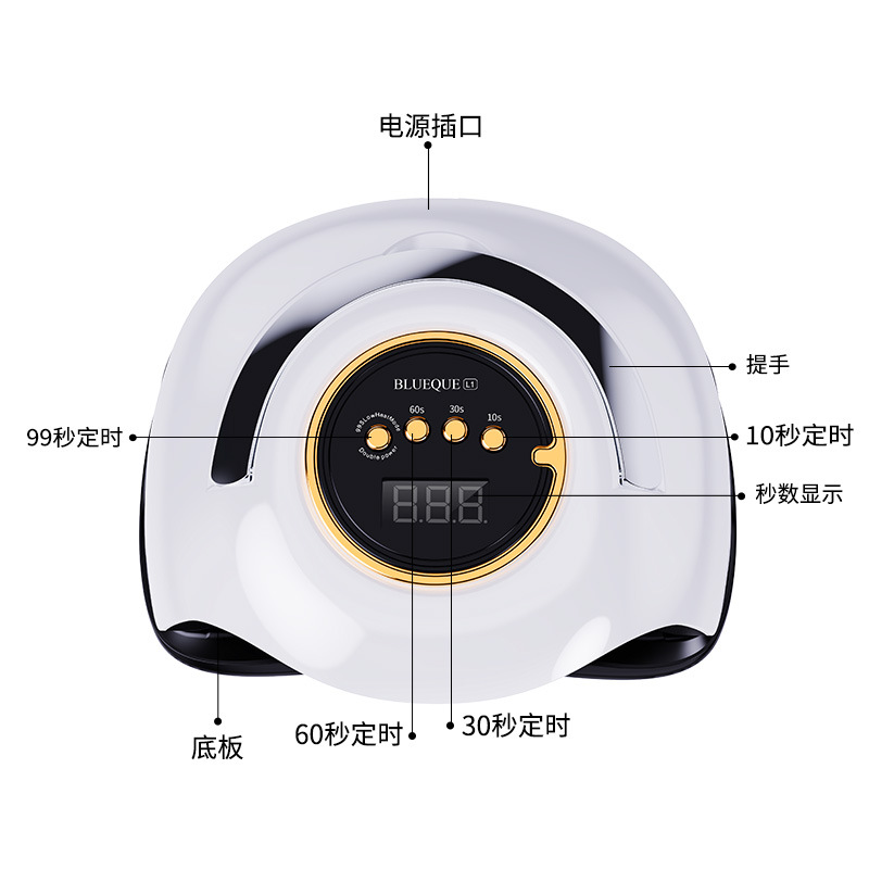 180W high-power nail art light therapy machine, home nail baking lamp, cross-border new product, quick-drying UV nail polish glue curing instrument details Picture