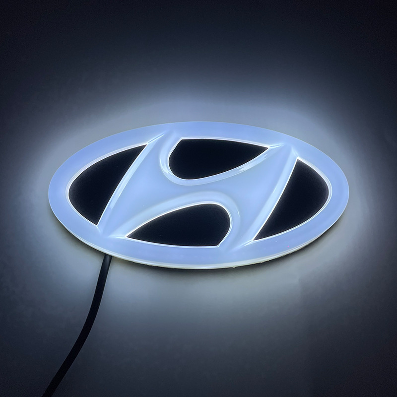 适用于现代 途胜 悦动 圣达菲 索纳塔 车标4D发光LED后尾车标灯产品图