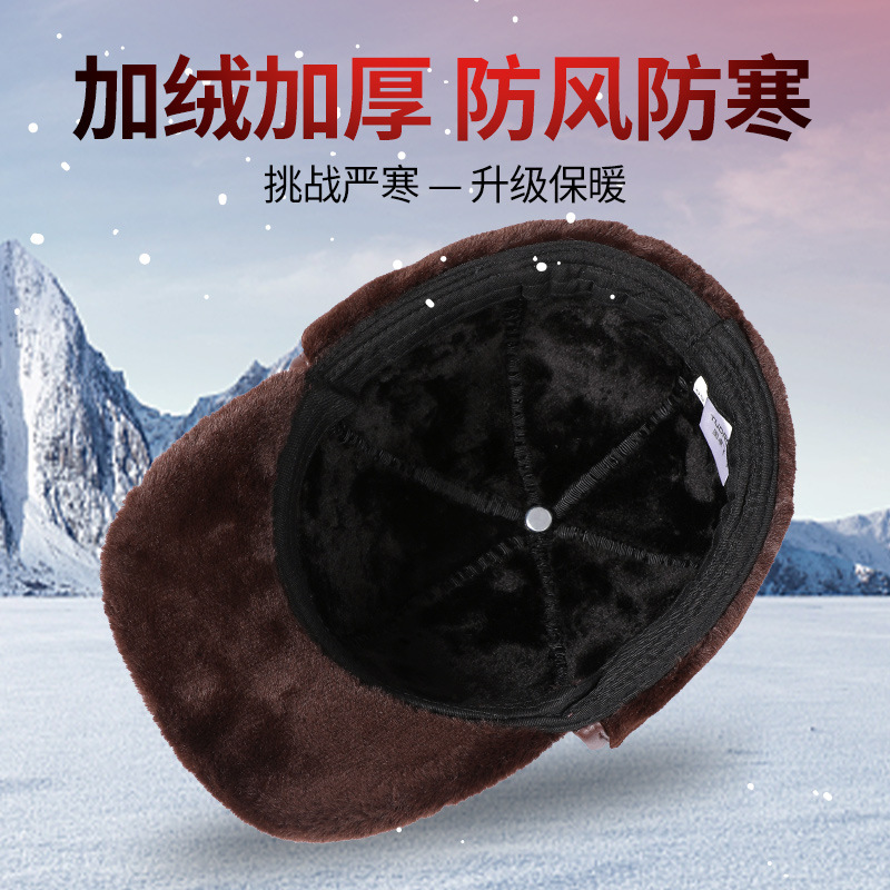 Middle-Aged And Elderly Pu Hat Male Winter Grandpa Warm Lei Feng Hat Plus Velvet Thick Leather Hat Old Ear Cap Application Scenario