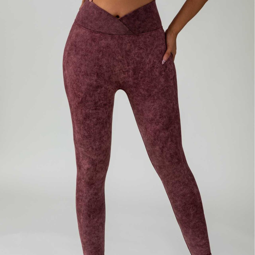 New seamless matte washable yoga pants, quick-drying fitness running peach-lift hips, high-waisted cross tight pants for women Specification image