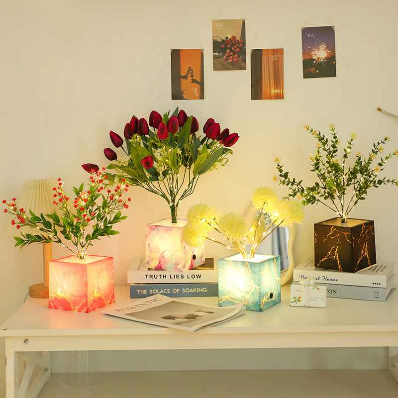 跨境新款圣诞节装饰造型小夜灯装饰露营灯氛围灯树灯仿真花灯礼物新款圣诞节装饰造型小夜灯装饰露营灯氛围灯树灯仿真花灯礼物图