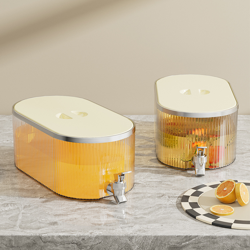 Refrigerator Cold Kettle With Faucet Fruit Tea Bucket Cold Kettle Household Drink Bucket Lemon Cola Bucket 5L Large Capacity