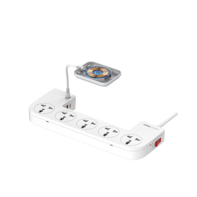 Power strip storage box with Type-C fast charging, wireless charging, power cord, universal socket for Hong Kong and Macao, Lidenuo power strip Specification image