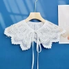 Crocheted and embroidered white women's clothing collar accessories and decorative accessories Application Scenario