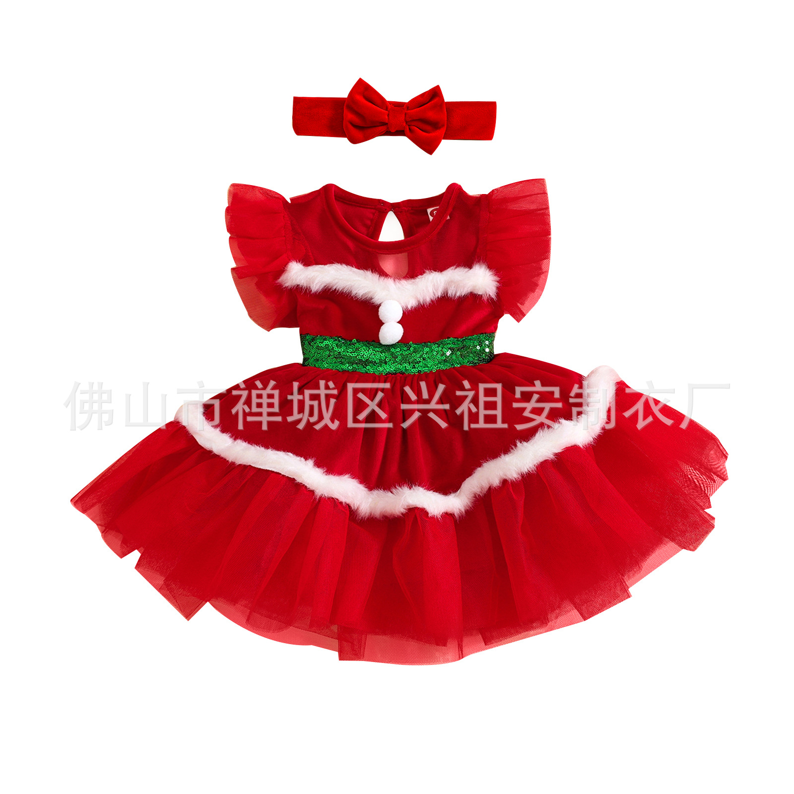 圣诞节女童童白底实物图