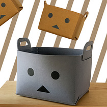 Industrial felt robot storage basket Office dormitory storage box foldable portable car desktop storage