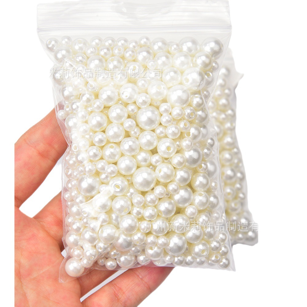 A Large Number Of Wholesale 4-30Mm Perforated Pearl Highlighter Abs Imitation Pearl Diy Clothing Beaded Shoes Bag Accessories Item Picture