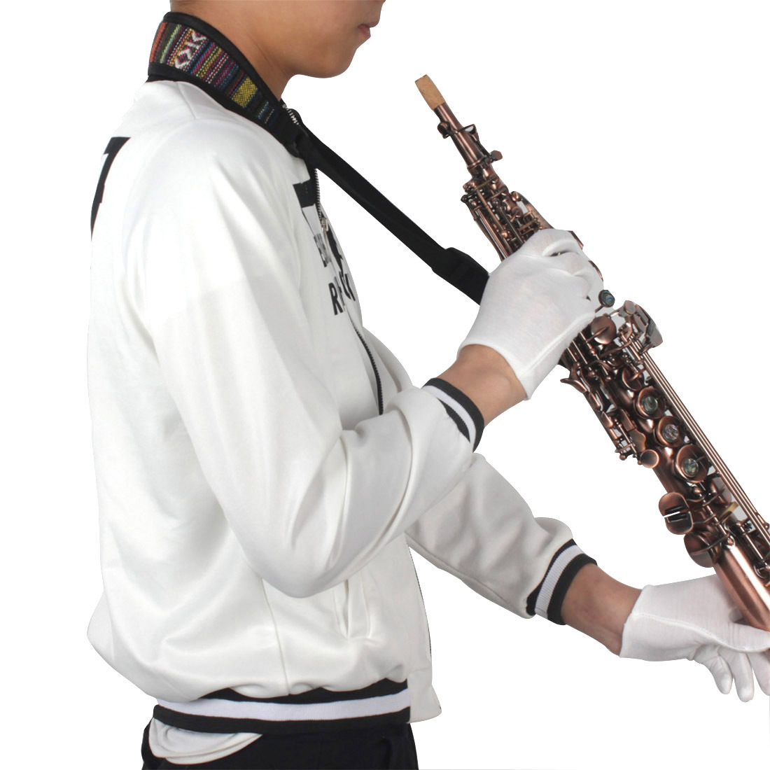 Saxophone shoulder straps, high-elastic cotton ethnic style saxophone neck straps, saxophone special hanging straps, instrument shoulder straps, and hanging straps details Picture