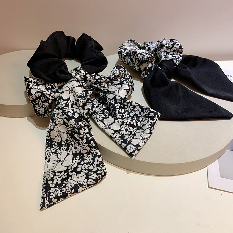 Headwear Bow Hair Accessories Simple White Deer With Low Ponytail Hair Lead Rope Female Hair Rope Streamer Large Hair Band Specification drawing