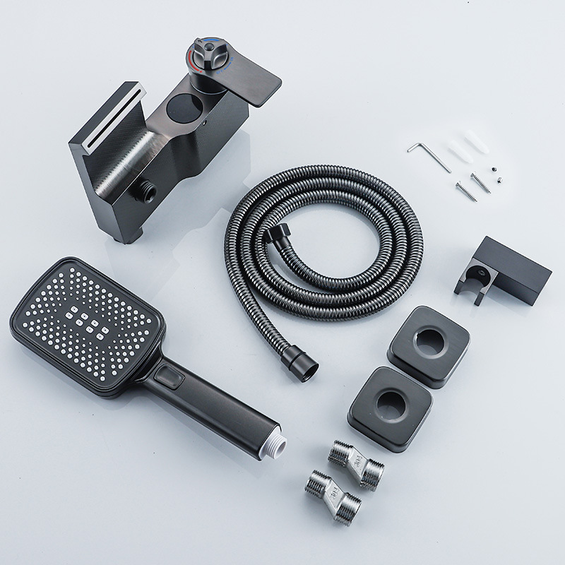 Copper Bathtub Faucet Triple Shower Mixing Valve Shower Head Large Flow Waterfall Cold And Hot Digital Display Bathtub Faucet Application Scenario