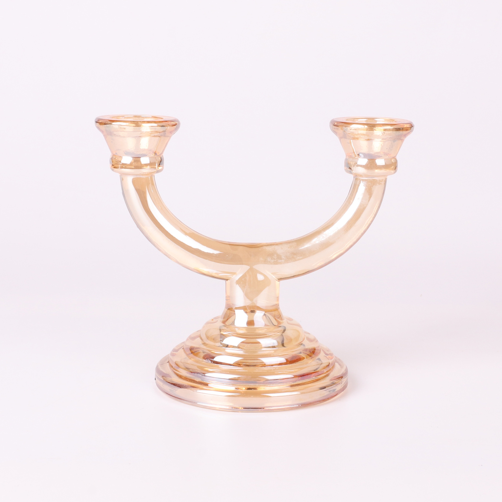 Transparent crystal glass candlestick French romantic twin-headed tree branch glass wax table cross-border wedding glass decoration (Price negotiable) Application Scenario