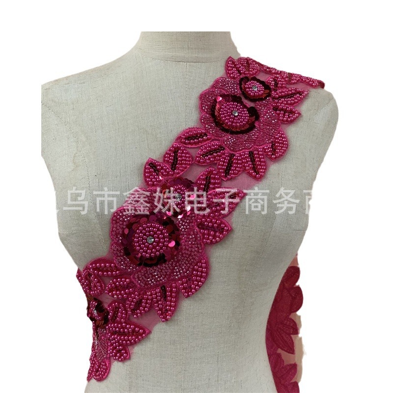 Beaded embroidery, sequins, barcodes, wedding dress, dress, clothing accessories, accessories and accessories Specification image
