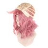Foreign trade European and American wigs, pink short wigs, women's short curly hair, chemical fiber headwear, chemical fiber high-temperature silk water ripple style Specification image