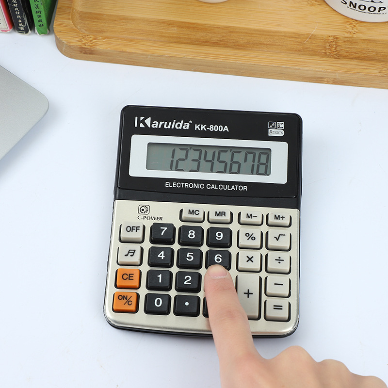 Desktop office financial calculator with 8-digit sound
