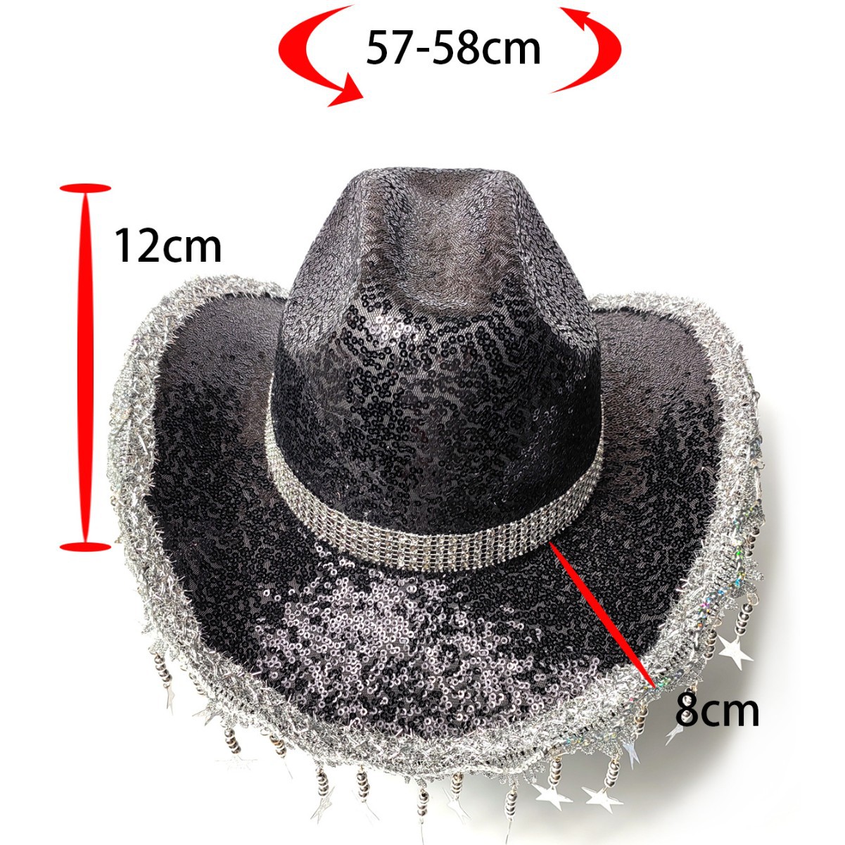 Christmas stage performance stars, woolen jazz top hats, shining five-pointed stars, Amazon knight hats, men's and women's trends Application Scenario