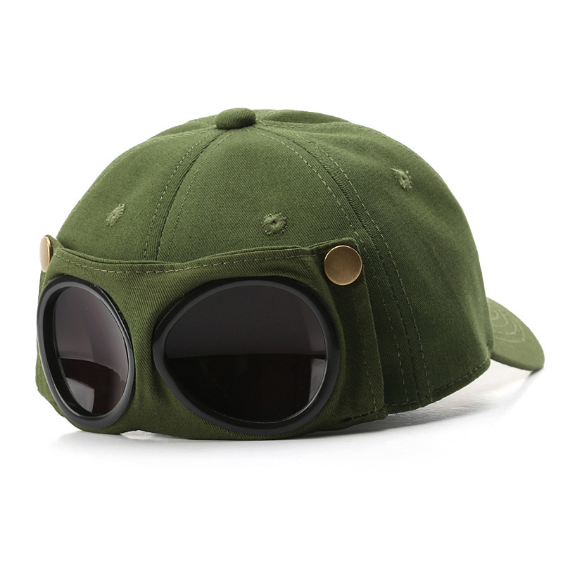 Pilot hats, trendy ins Korean style personalized glasses, baseball caps, men's sunglasses, sun protection, versatile for spring and summer, trendy baseball caps Item Picture