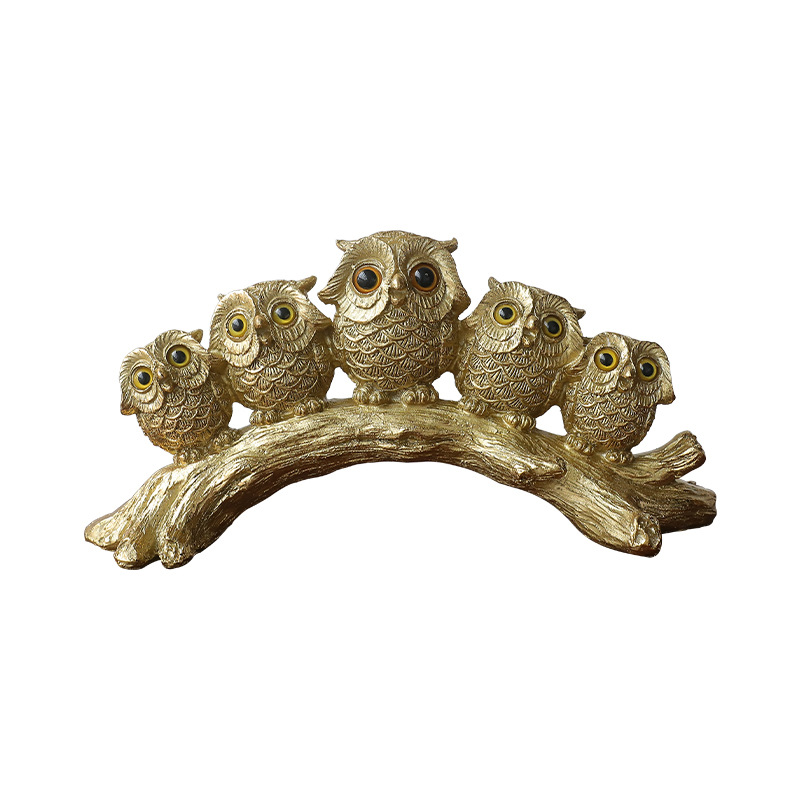 Cross-border creative American owl ornaments, home interior resin handicrafts, display model rooms, soft furnishings Item Picture