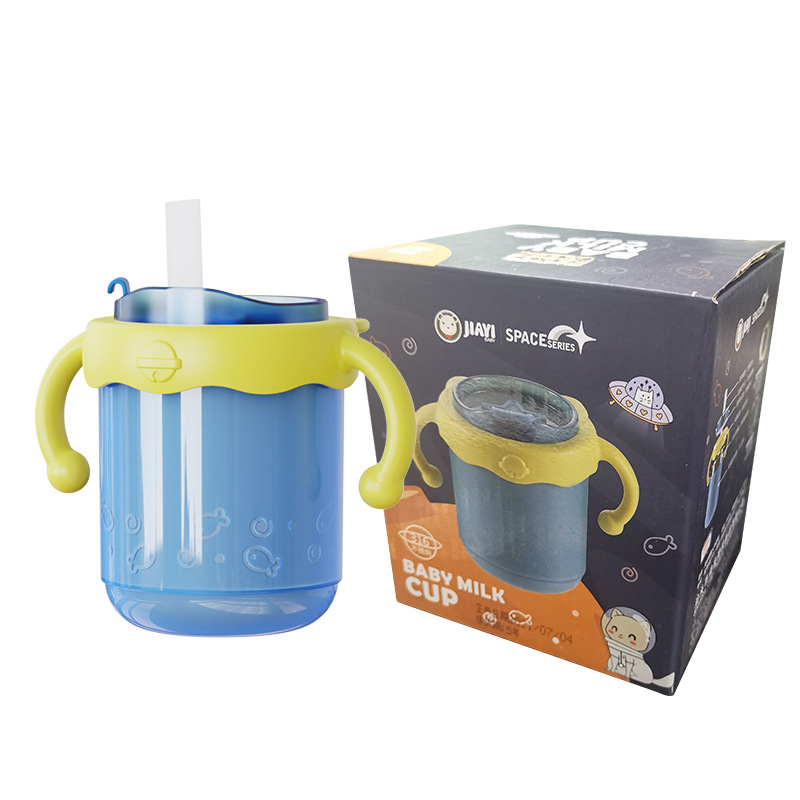 Jiayi Beibi Wholesale children's milk cups, straw cups, graduated cups, baby water cups, double-layer cups, learning drinking cups Specification image