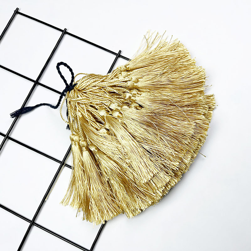 Fabricante en stock oro borlas espigas artesanías accesorios marcadores abanicos colgantes espigas encaje accesorios al por mayor Specification image