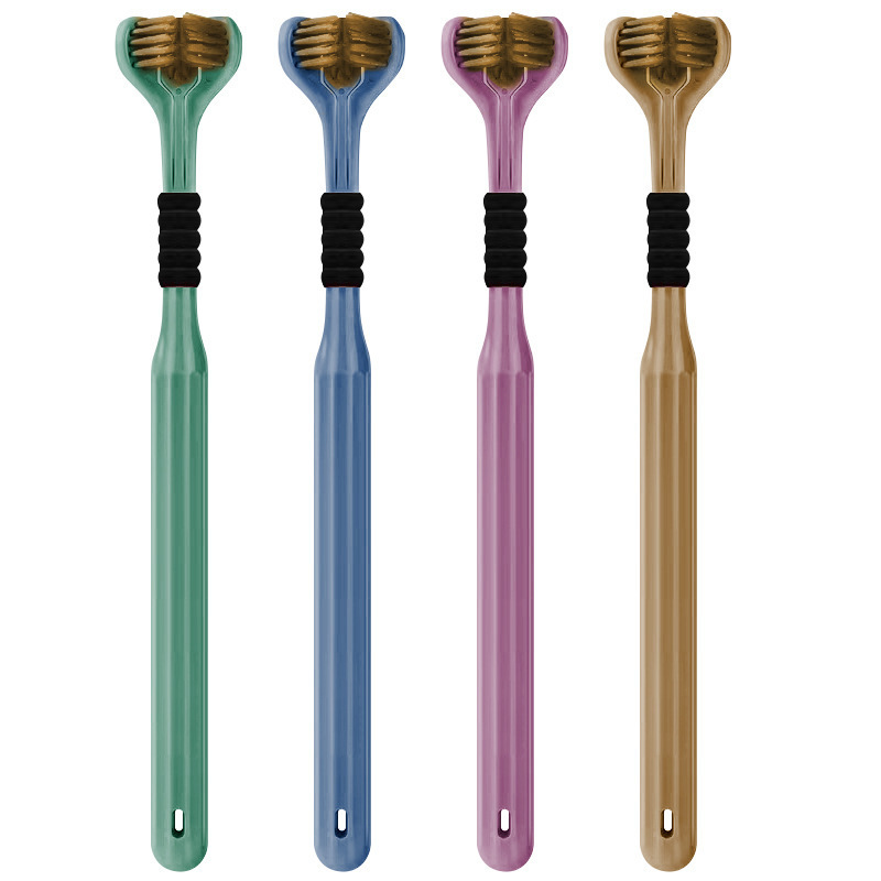 【4 Three-sided Wrapping Type 】 Couple soft-bristled high-end household wide-headed toothbrushes for gum protection and tongue coating cleaning Item Picture