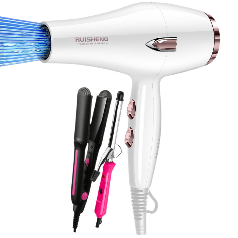 German hairstylist hair dryer, hair salon, high-power household strong air cooling, hot air, blue light negative ion hair care roll Item Picture