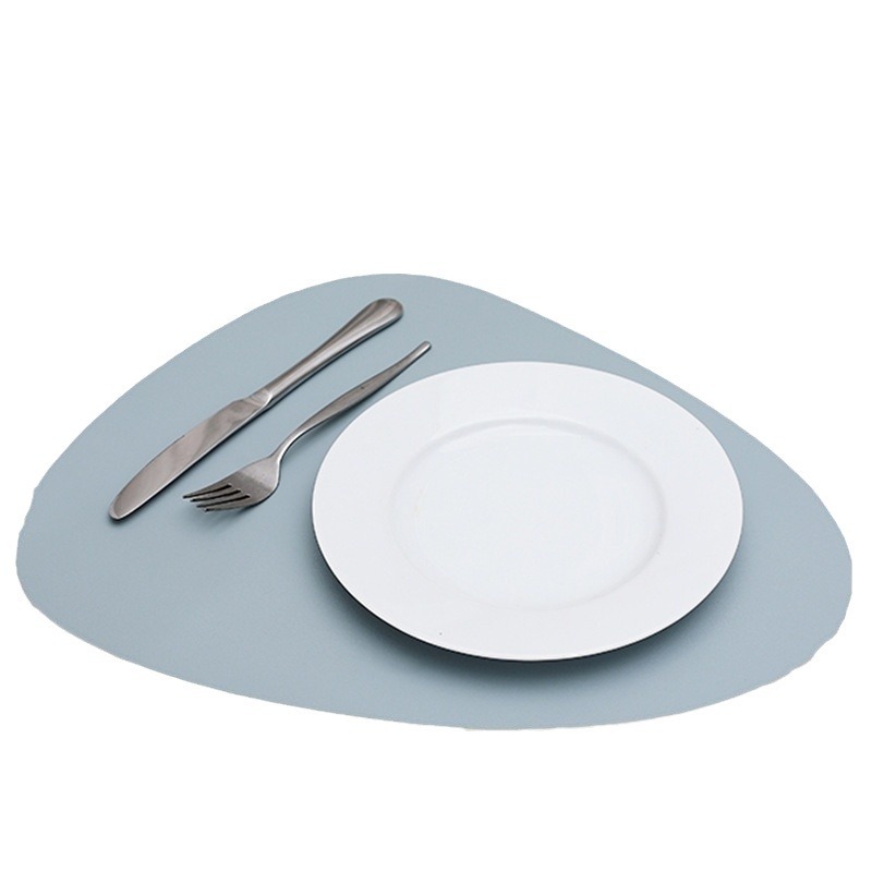 Direct supply of double-sided, two-color teardrop-shaped PU leather placemats and PVC Western dinner plate pads from the manufacturer Item Picture