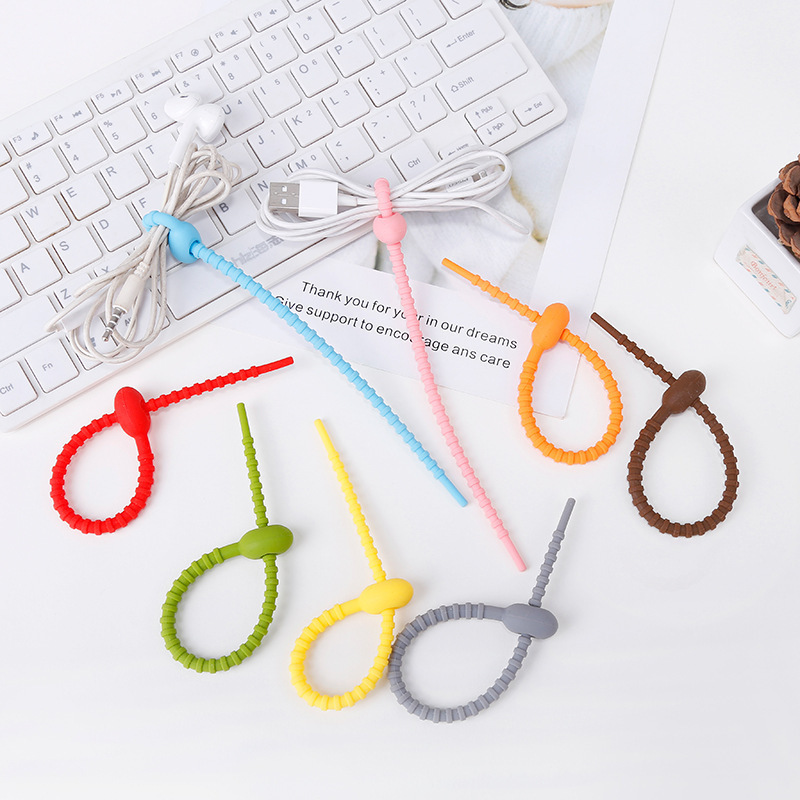 Colored silicone cable ties
