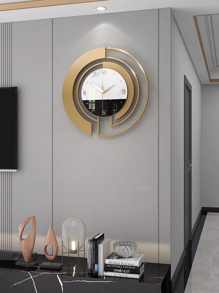Clock Wall Clock Living Room Light Luxury Modern Fashion Home Decoration Simple Atmosphere Creative Art Network Red Clock Hanging Wall Specification drawing