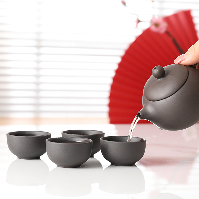Purple Clay Tea Set Xishi Pot Set A Pot Of Six Cups Gift Box Set Opening Gift Real Estate With Hand Gift Logo Application Scenario