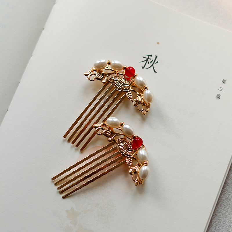 掩鬓发梳发钗古风饰品发簪汉服头饰发饰古风U型小钗簪子唐风点缀 Specification image