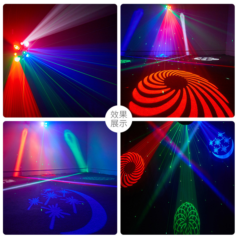 Foreign trade hot four-in-one stage light, colorful flash, LED soft light, KTV and bar stage rotating laser lighting equipment,factory wholesale details Picture