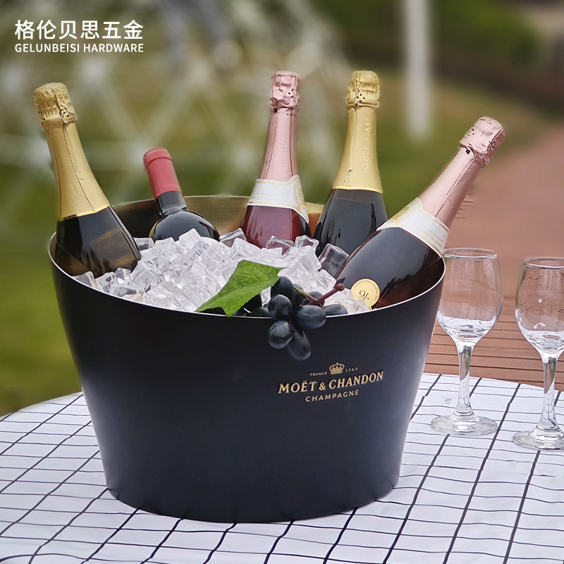 Cubos de hielo de aluminio de gran capacidad de dos colores para barras de lugar premium ktv ice cubos fabricantes al por mayor de aislamiento térmico y mantener frío cubos de champán