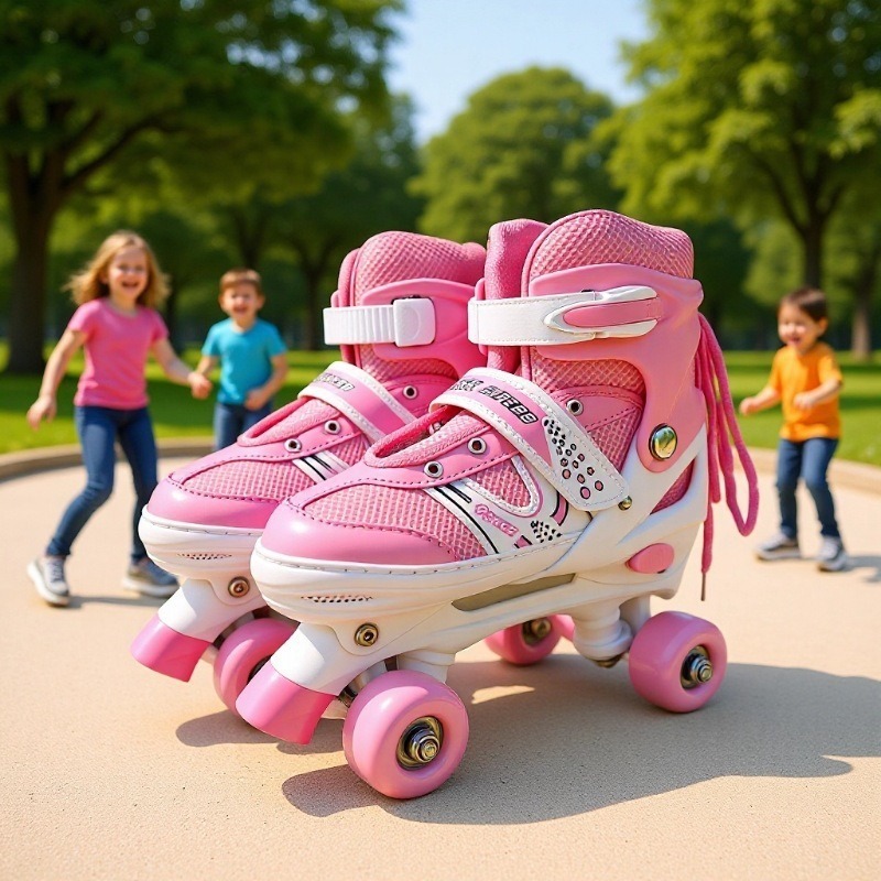Double-row roller skates, four-wheel adult roller skates, traditional roller skates, adjustable size roller skates, children's roller skates factory Specification image