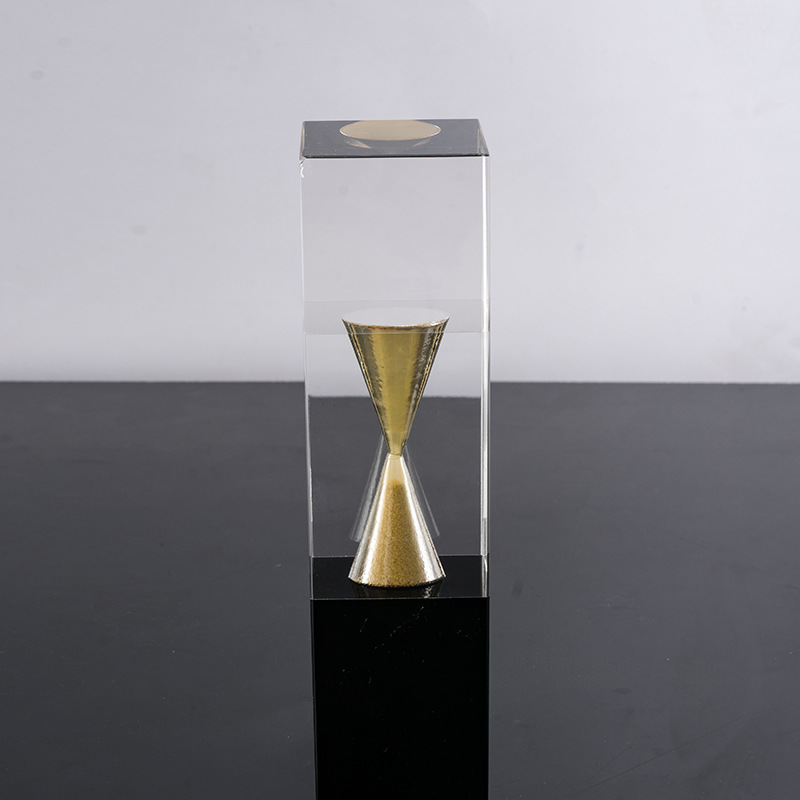 Crystal Sandblast Trophy Engraved Lettering Color Business Gift Gift Office Crystal Craft Gift Adornment details Picture