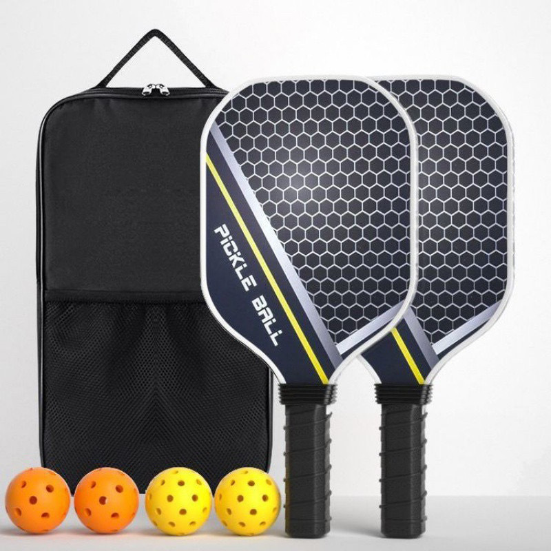 pickleball carbon fiber racket, fiberglass wood racket set, professional logo sample making for Pickleball