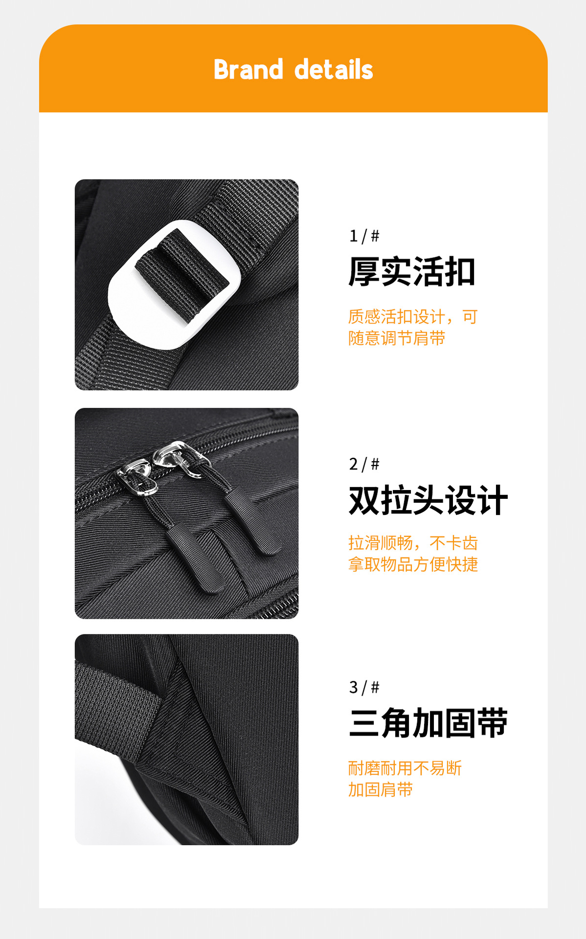 飞莎休闲简约学生书包男加厚蜂巢背包防泼水牛津布双肩包女可印lo详情12