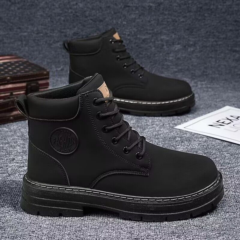 Autumn New Breathable High-Top Doc Martens Men's British Style Retro Work Shoes Boots Platform Ankle Boots Casual Shoes details Picture