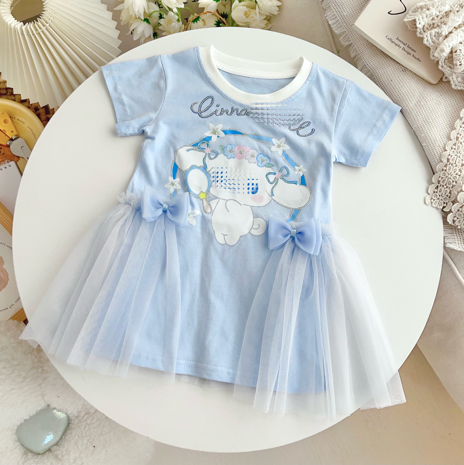 儿童汉服/女童夏季衣服批发/童裝禮服/马面裙女童可爱/童装裙子白底实物图